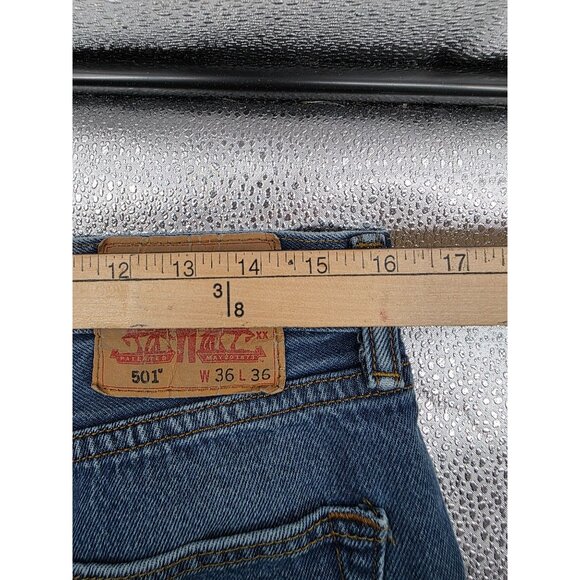 Levis 501 Original Fit Button-Fly Jeans W36 L36 Vintage Denim - Picture 5 of 7